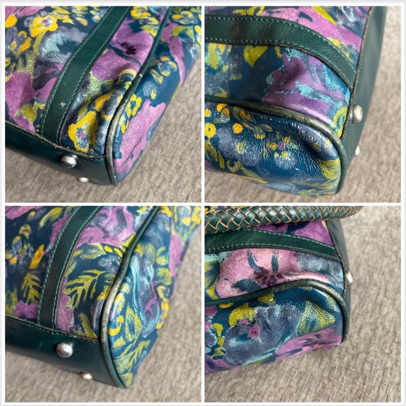 Patricia Nash Leather Floral Bag with Woven Handle - Picture 14 of 14